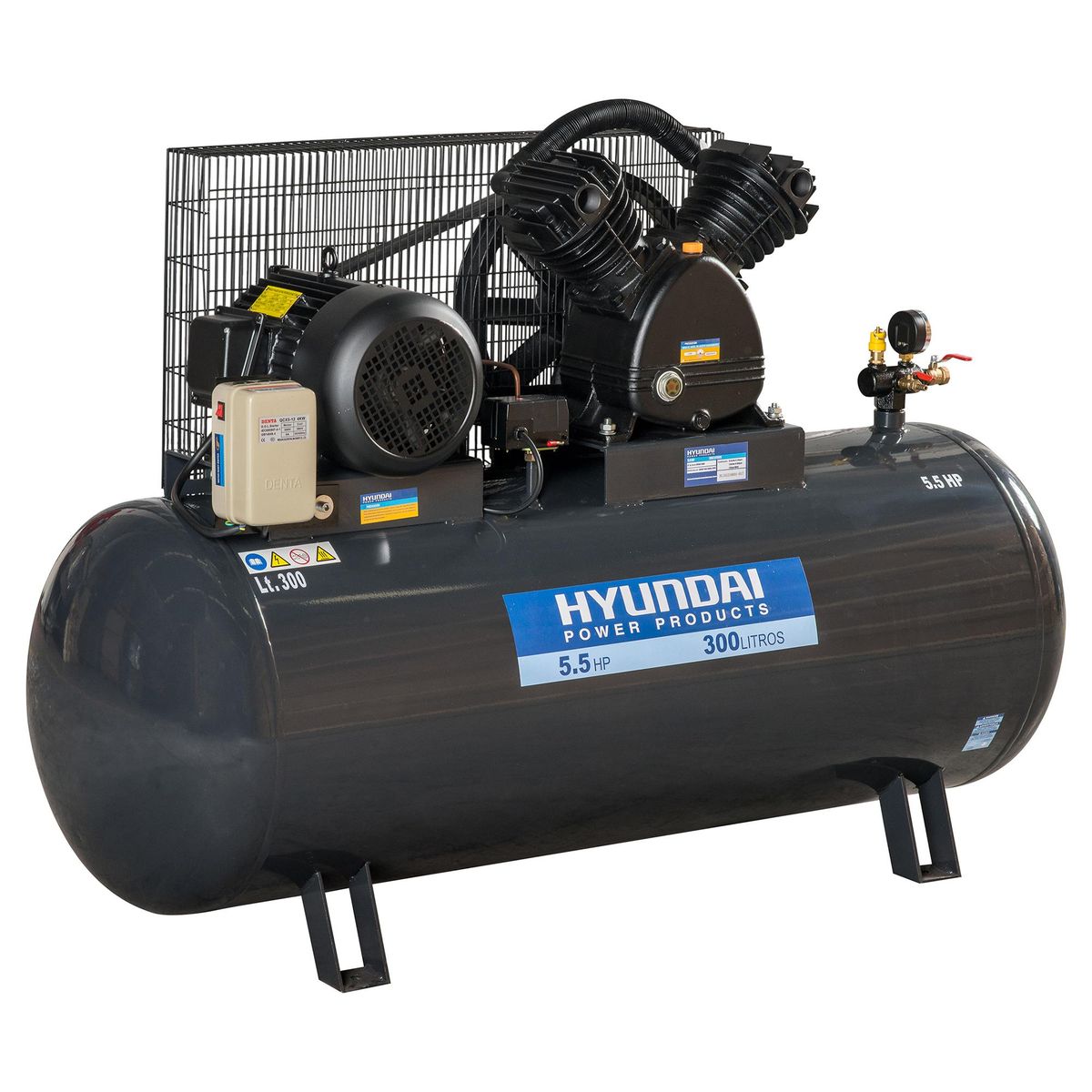 HYUNDAI - Compresor de Aire 5.5 HP 300 Litros HYAC300