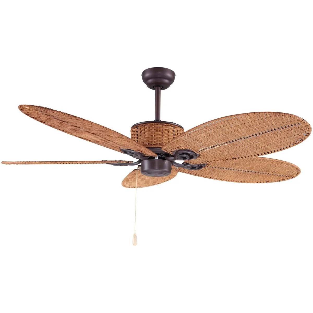 JUST HOME COLLECTION - Ventilador Techo Terraza Ratán 5 aspas