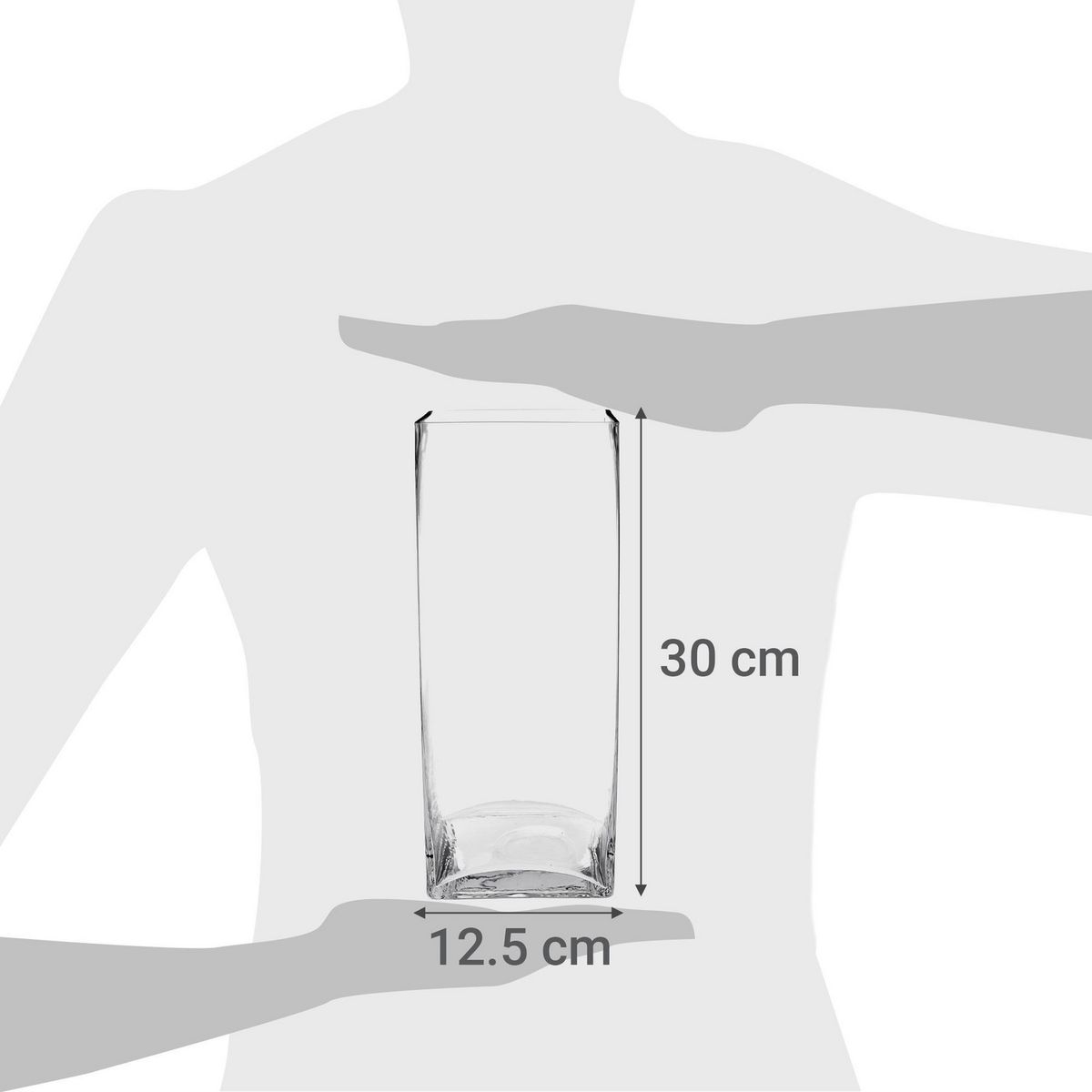 JUST HOME COLLECTION - Florero 30x12x12 cm vidrio Transparente