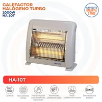 Calefactor Halógeno 1000 W Radiación Turbo Blanco