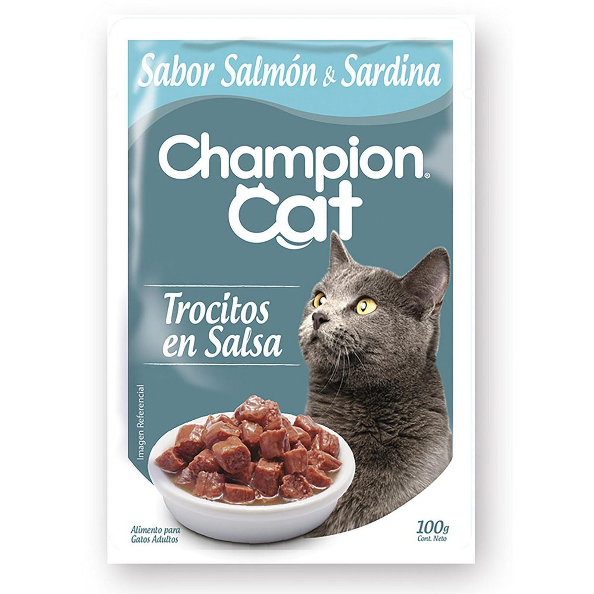 CHAMPION CAT - Alimento húmedo para gato adulto 100 g salmón