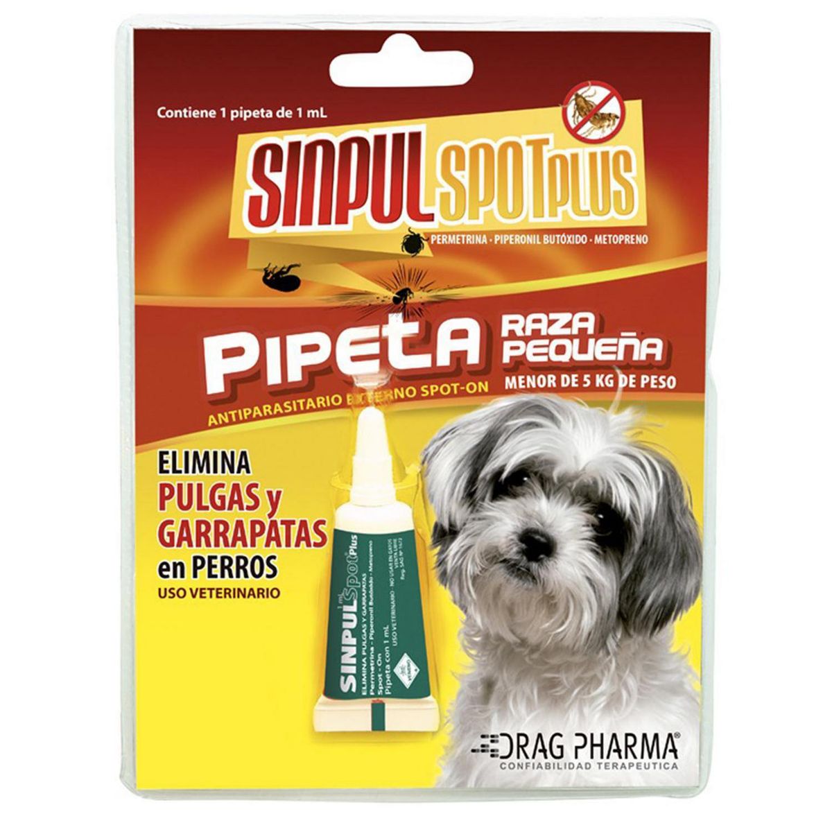 DRAG PHARMA - Pipeta antiparasitaria para razas pequeñas 1 ml