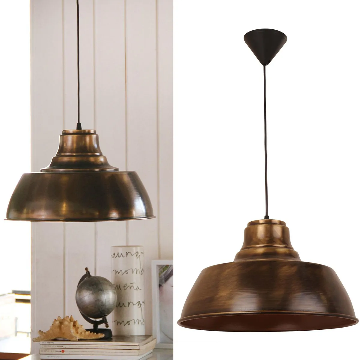 LAMPARAS MANQUEHUE - Lámpara Colgante 1 Luz Metal Café