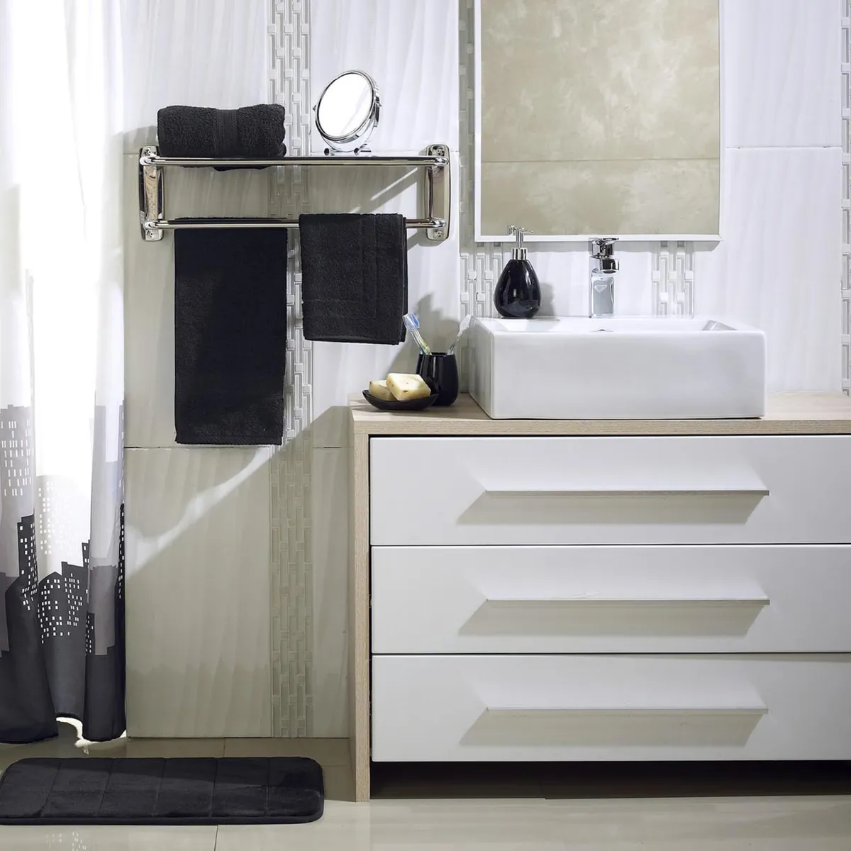 CASA BONITA - Kit de accesorios para baño 3 piezas