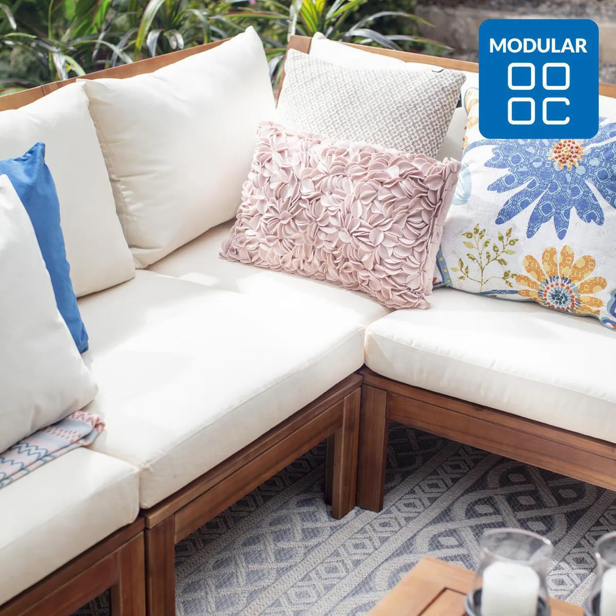 JUST HOME COLLECTION - Sillón esquinero terraza Acacia café