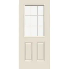 HOLZTEK - Puerta Medio Cuerpo Acero Vidrio Termopanel Blanco