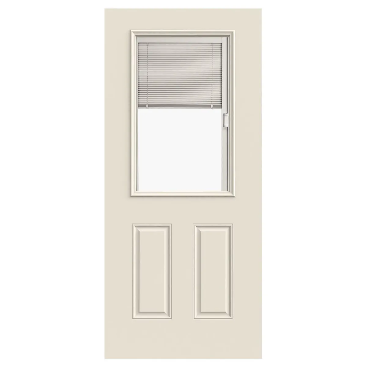 HOLZTEK - Puerta con Vidrio Termopanel Acero 90x200 cm Medio Cuerpo con Persiana Blanco