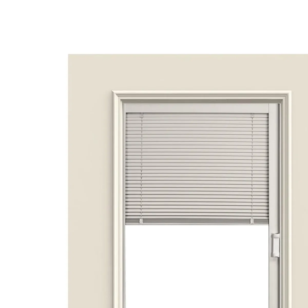HOLZTEK - Puerta con Vidrio Termopanel Acero 90x200 cm Medio Cuerpo con Persiana Blanco
