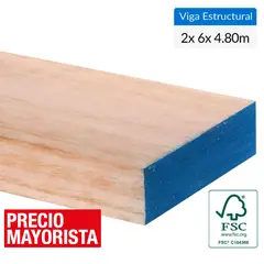 GENERICO - Viga Graduada de pino 2 x 6 x 4,8 m