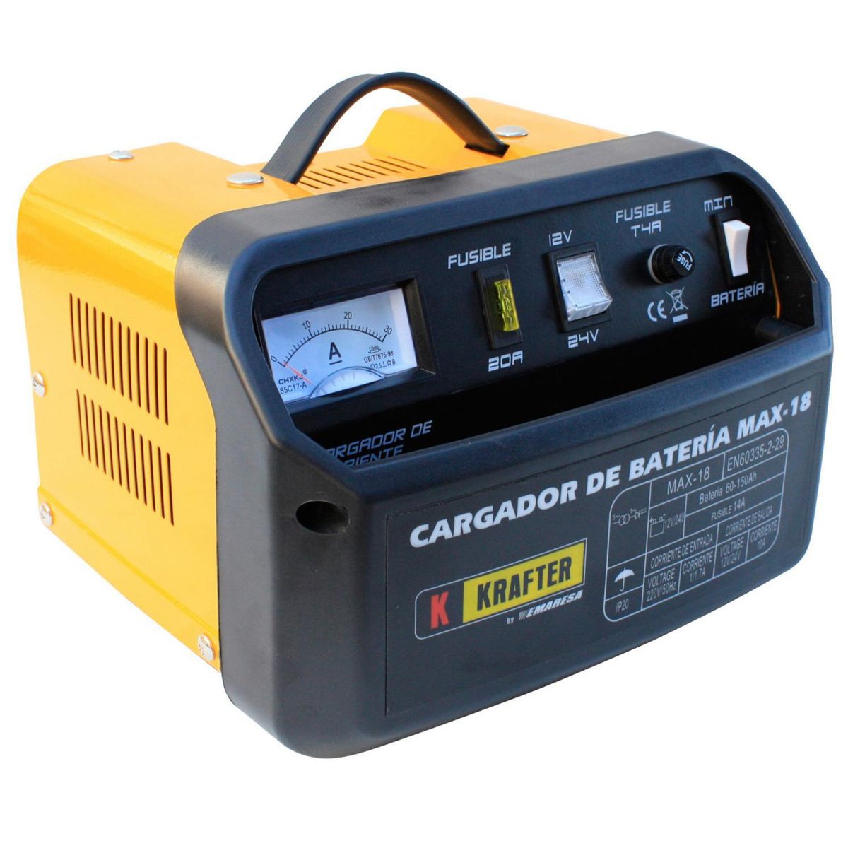 KRAFTER - Cargador de batería 12/24V 25 A