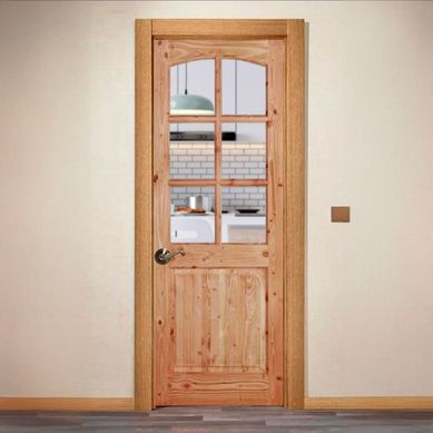 Puerta Pino Oregn 2 Paneles 6 Vidrios con Vidrio