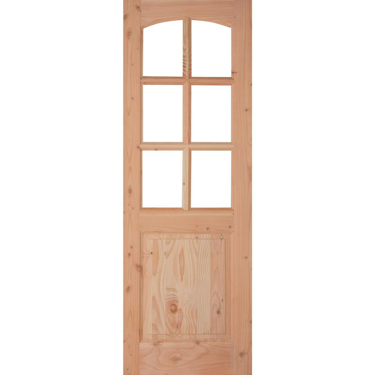 HOLZTEK - Puerta Pino Oregón 2 Paneles 6 Vidrios con vidrio