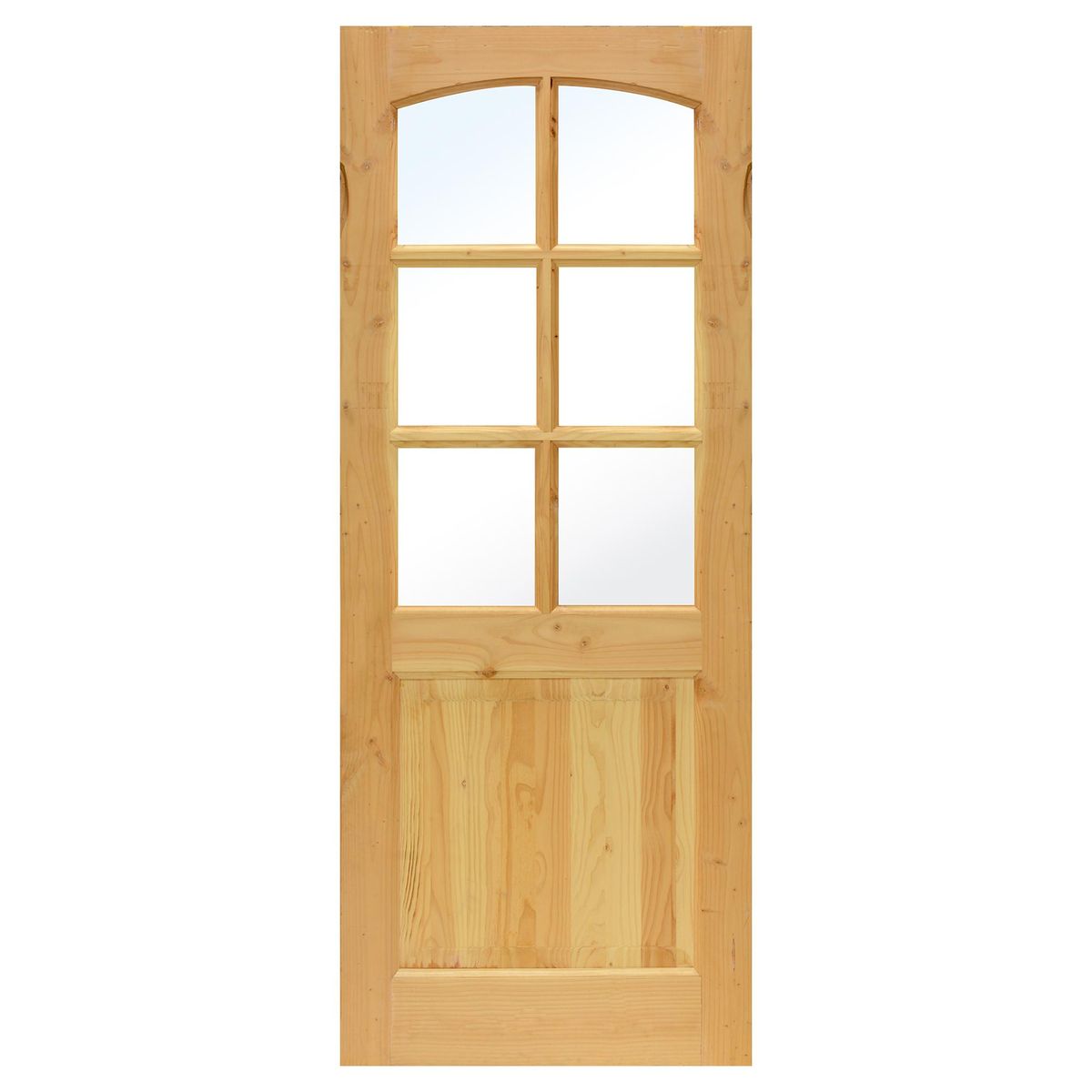 HOLZTEK - Puerta Pino Oregón 2 Paneles 6 Vidrios con vidrio