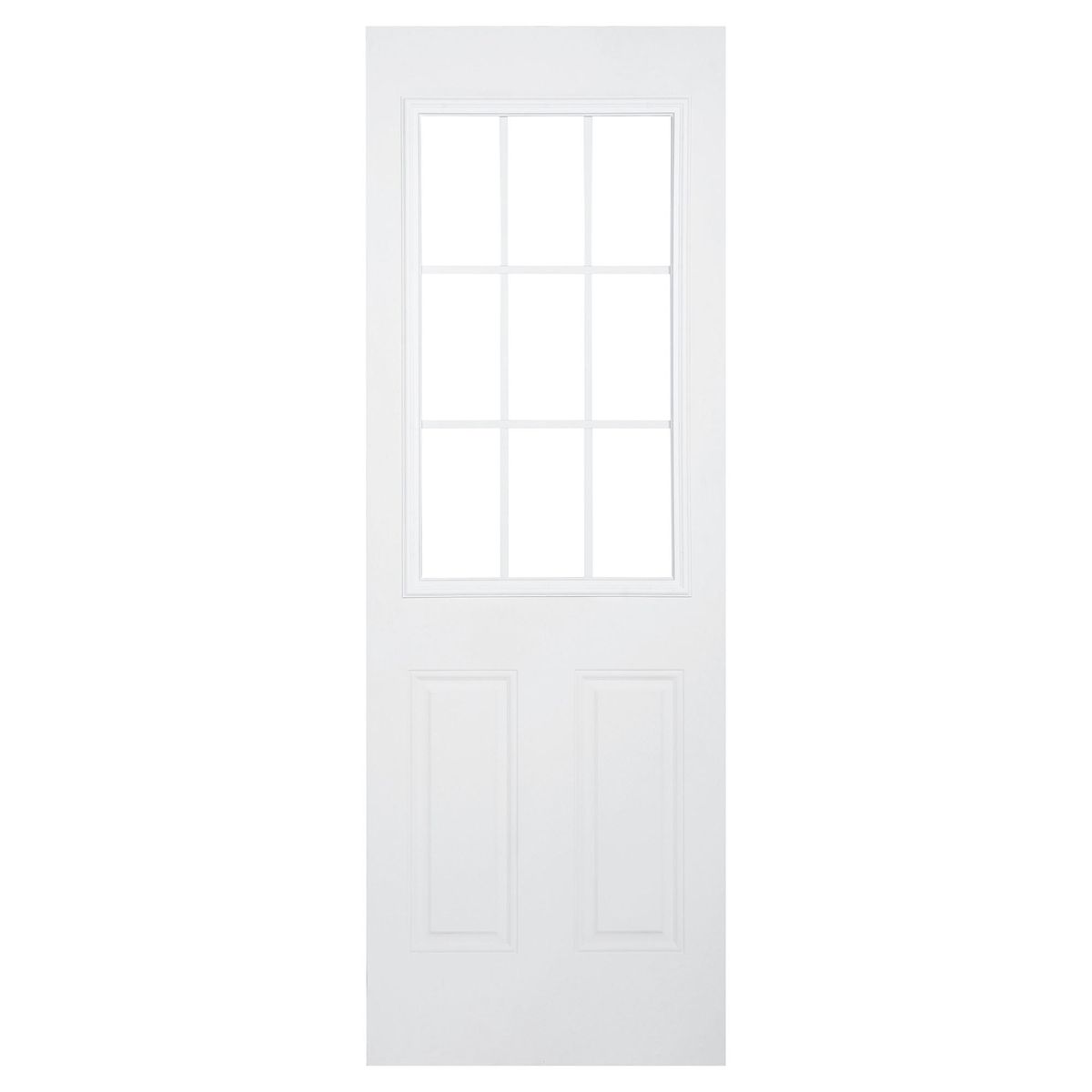 HOLZTEK - Puerta Medio Cuerpo Acero Vidrio Termopanel Blanco