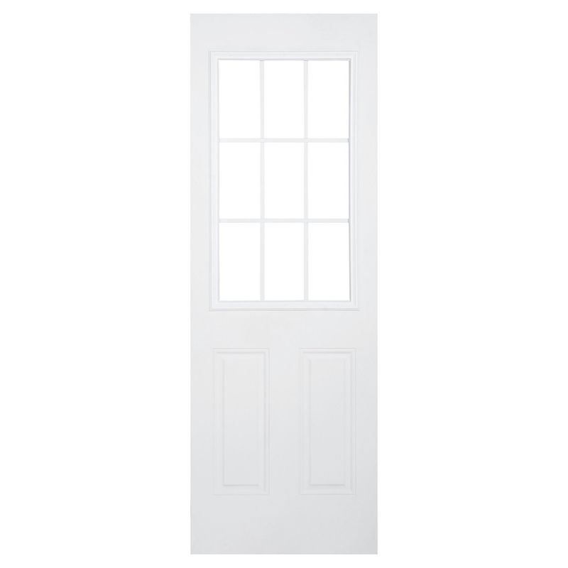 HOLZTEK - Puerta Medio Cuerpo Acero Vidrio Termopanel Blanco