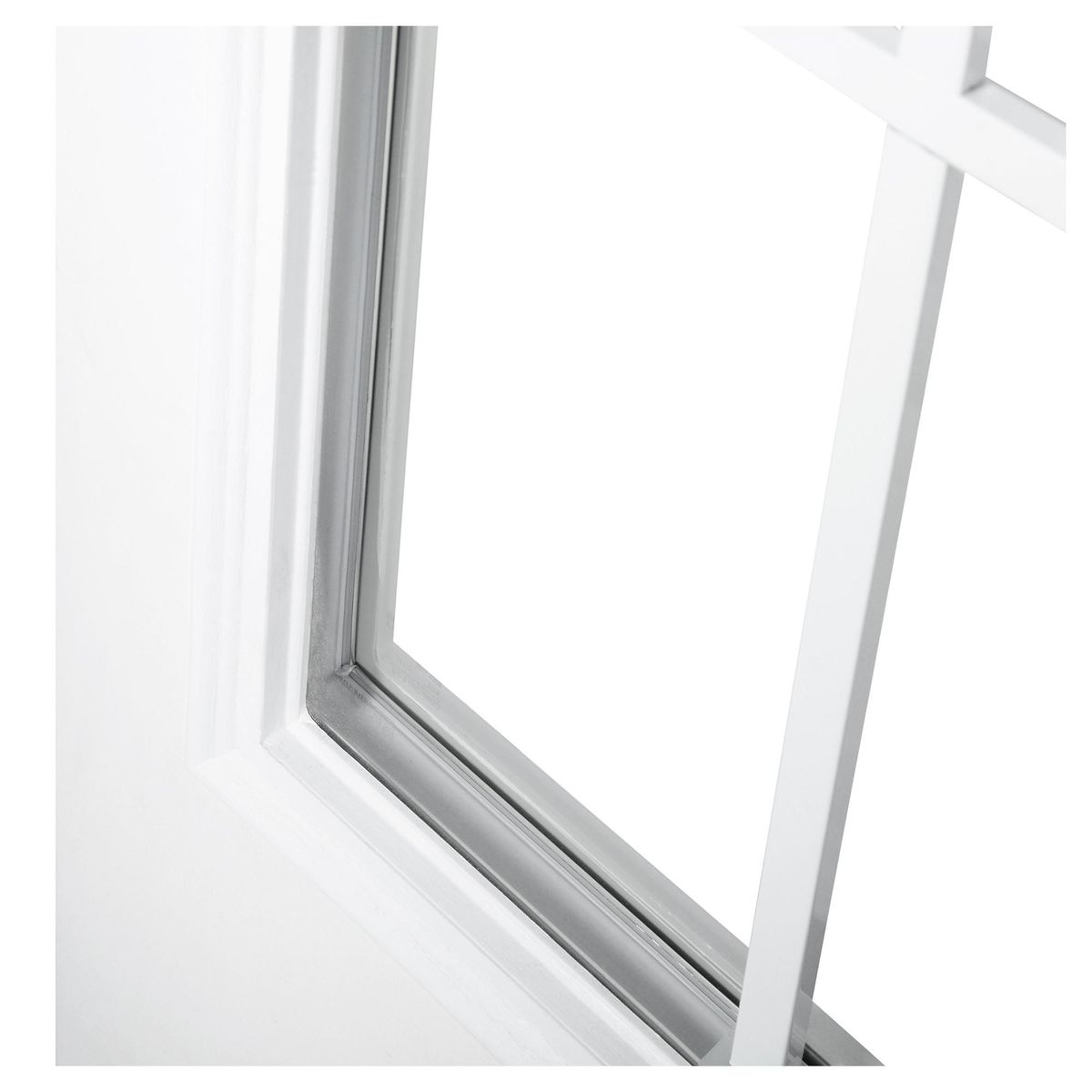 HOLZTEK - Puerta Medio Cuerpo Acero Vidrio Termopanel Blanco