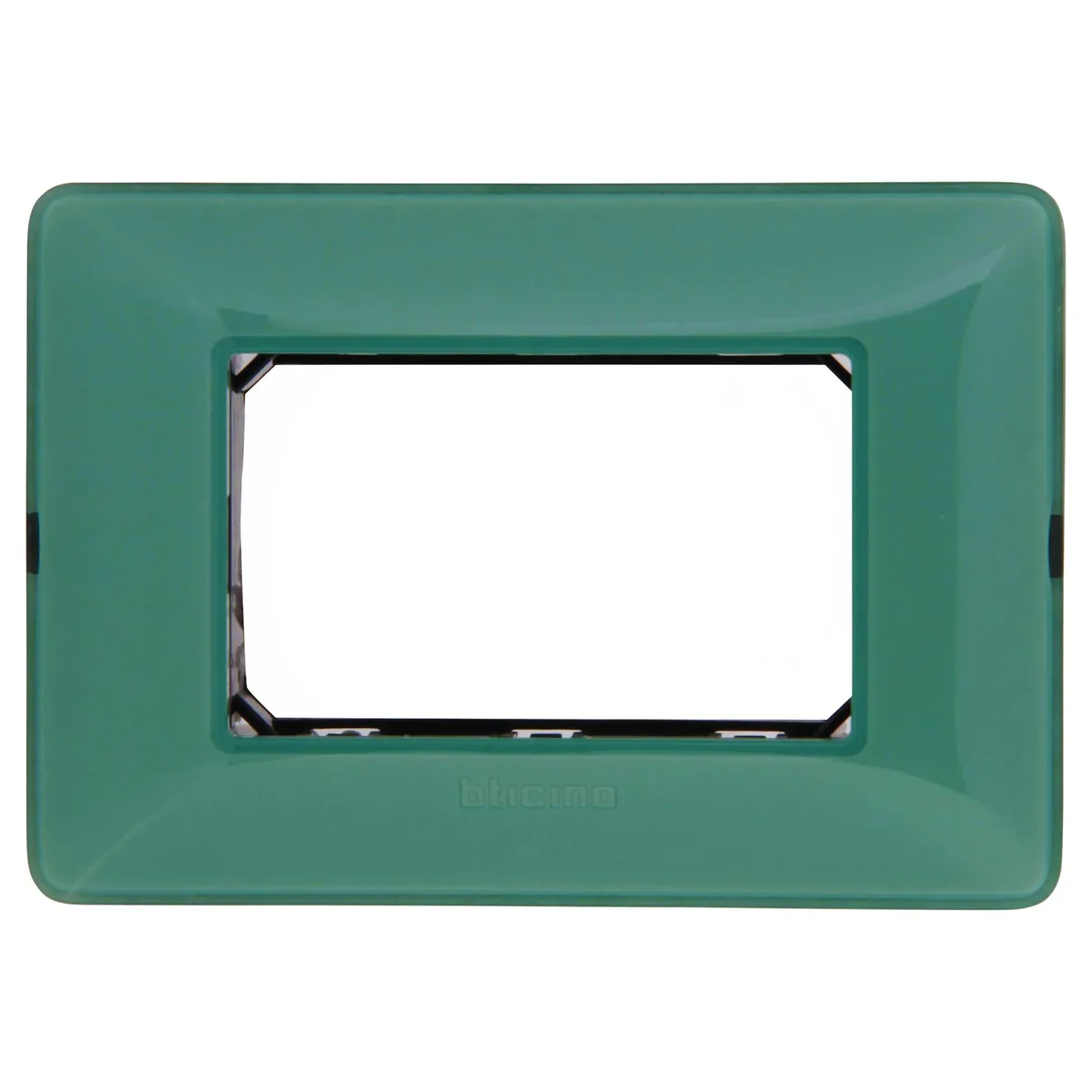 BTICINO - Placa 3 Módulos Con Soporte Verde