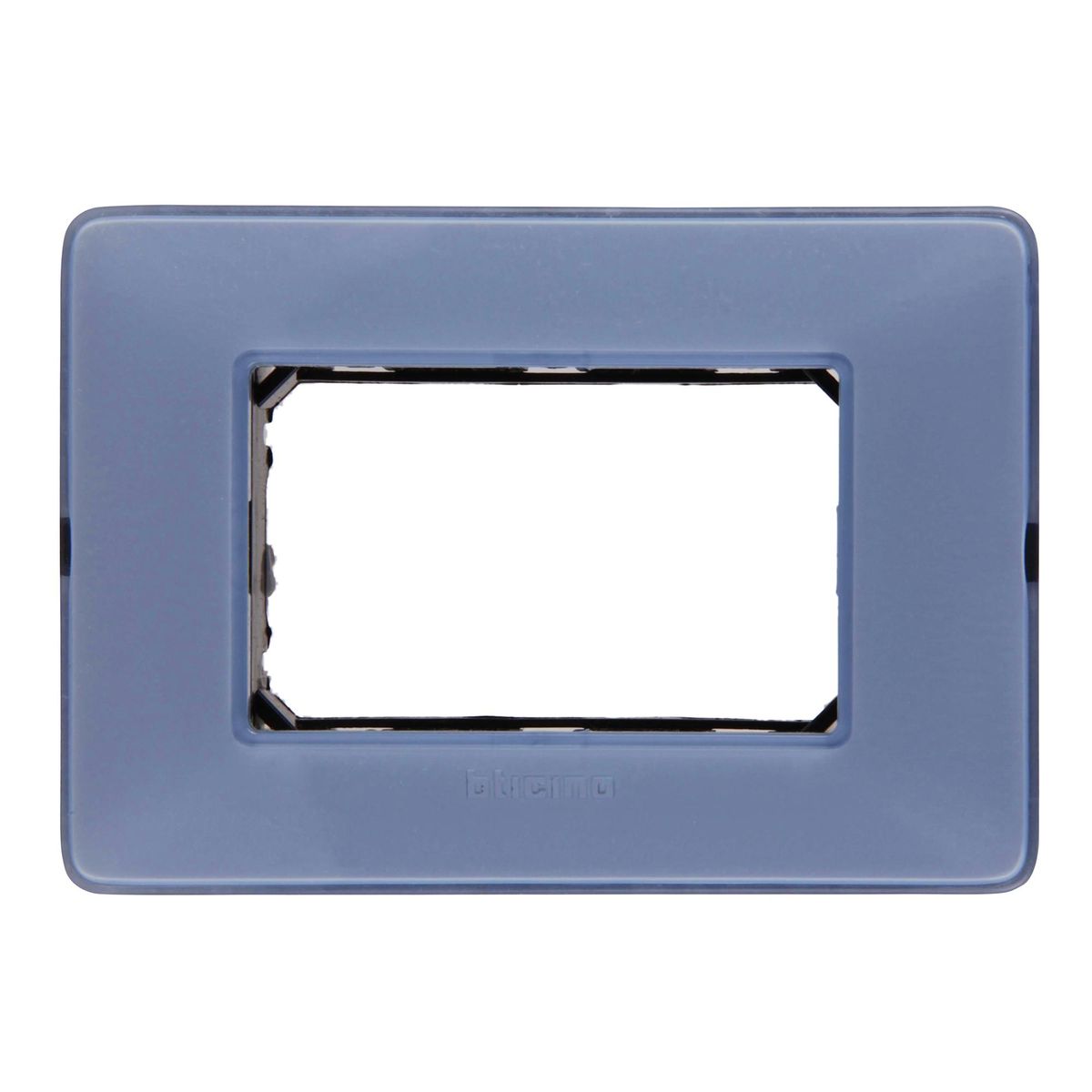 BTICINO - Placa 3 módulos con soporte Turquesa