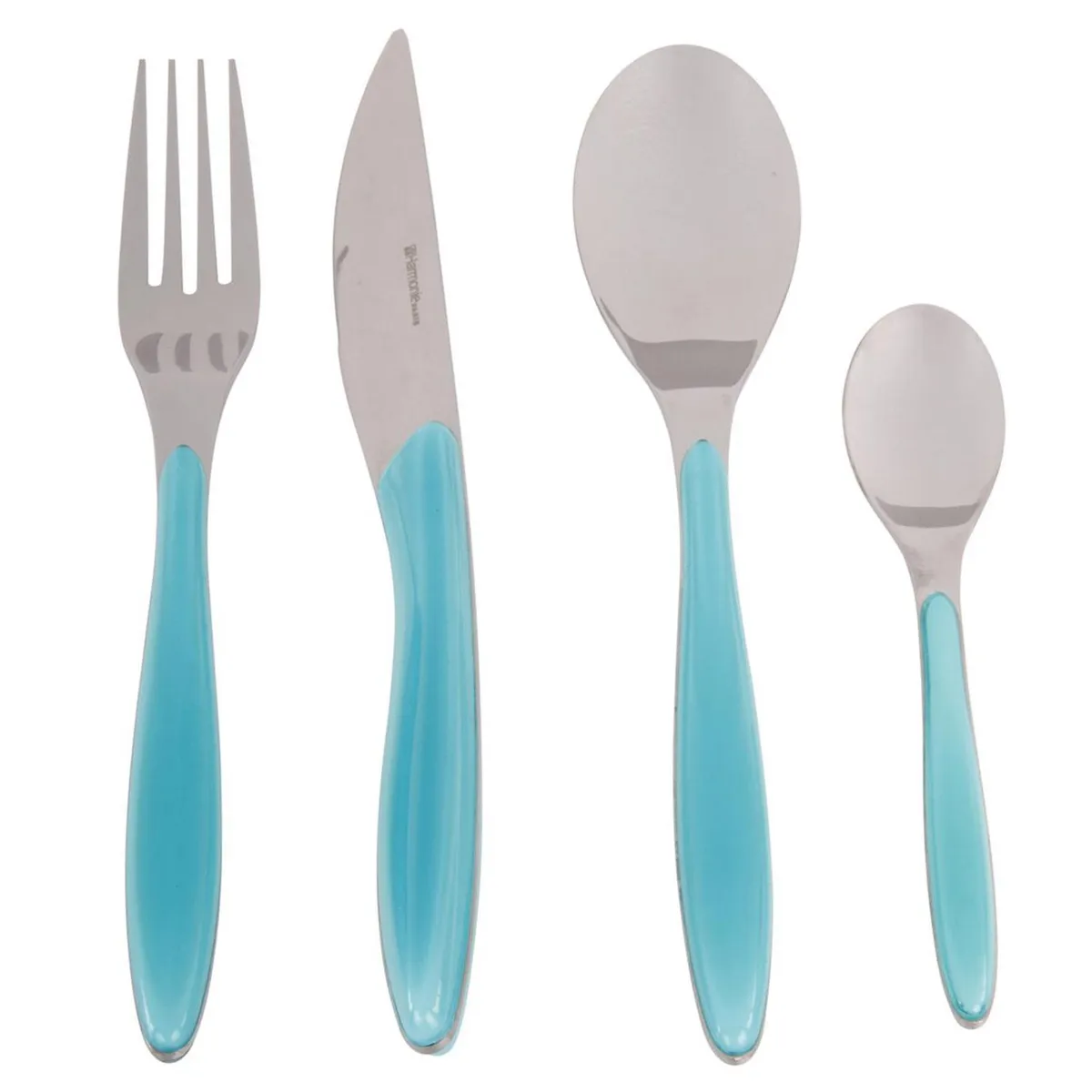 JUST HOME COLLECTION - Juego de cubiertos acero inoxidable 24 piezas esmeralda