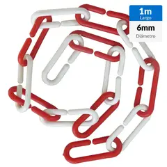 HUAMANCIZA - Cadena plástica 1 m rojo blanco