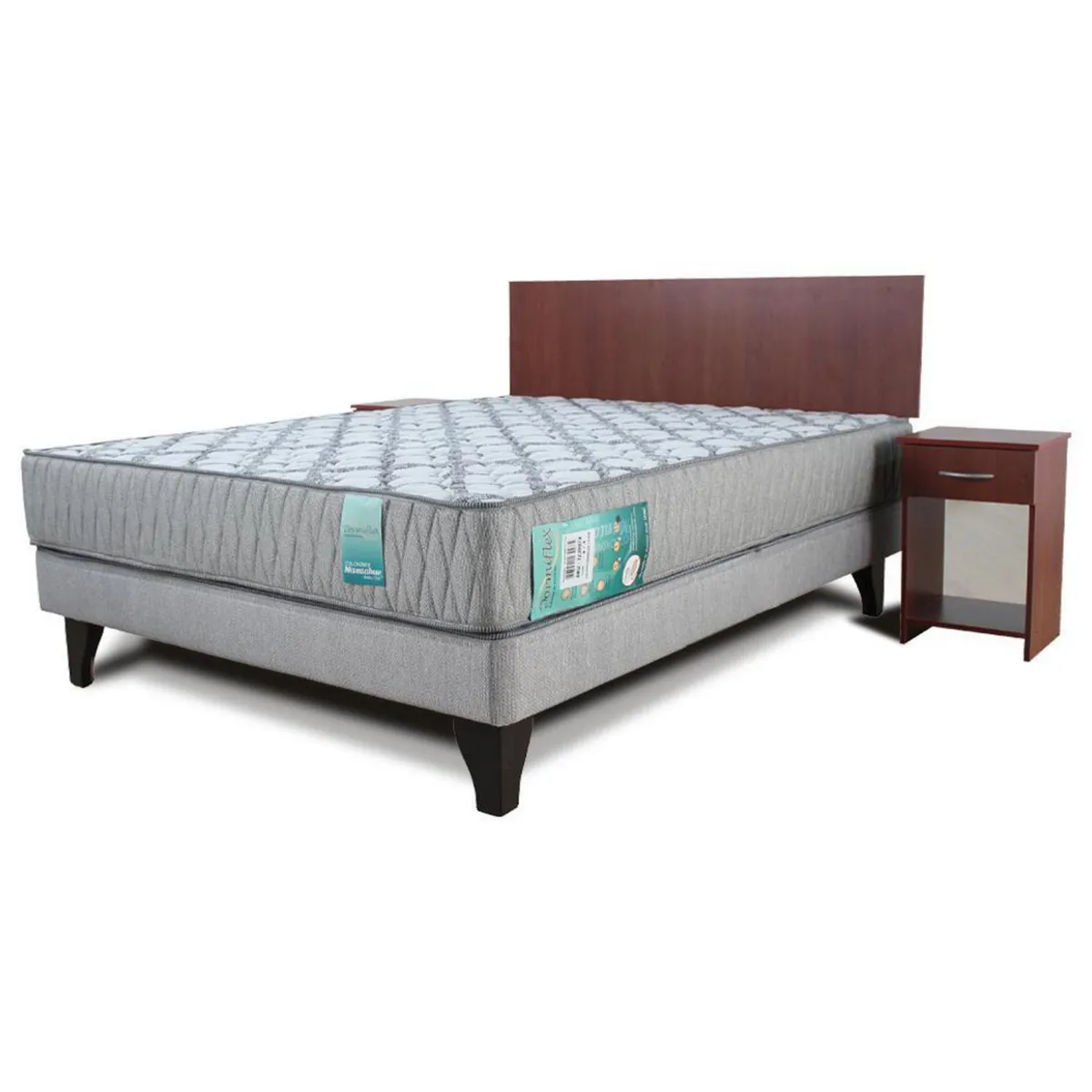 Combo Dormiflex 2 Plazas + 2 Veladores + Respaldo, marca MANTAHUE - Foto 2