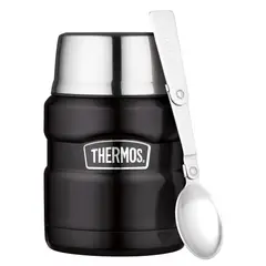 THERMOS - Termo para Comida 470 ml Acero Inoxidable Negro/ Plateado