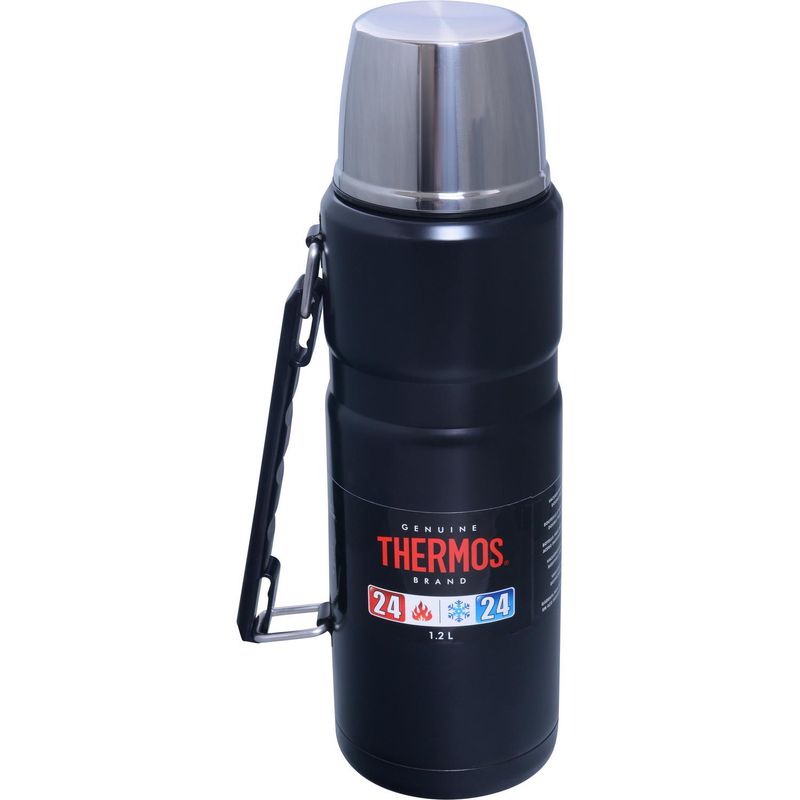 THERMOS - Termo para Agua 1.2 l Acero Inoxidable Negro/ Plateado