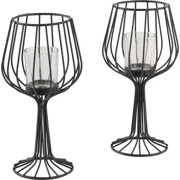 Set De 2 Portavelas Decorativos