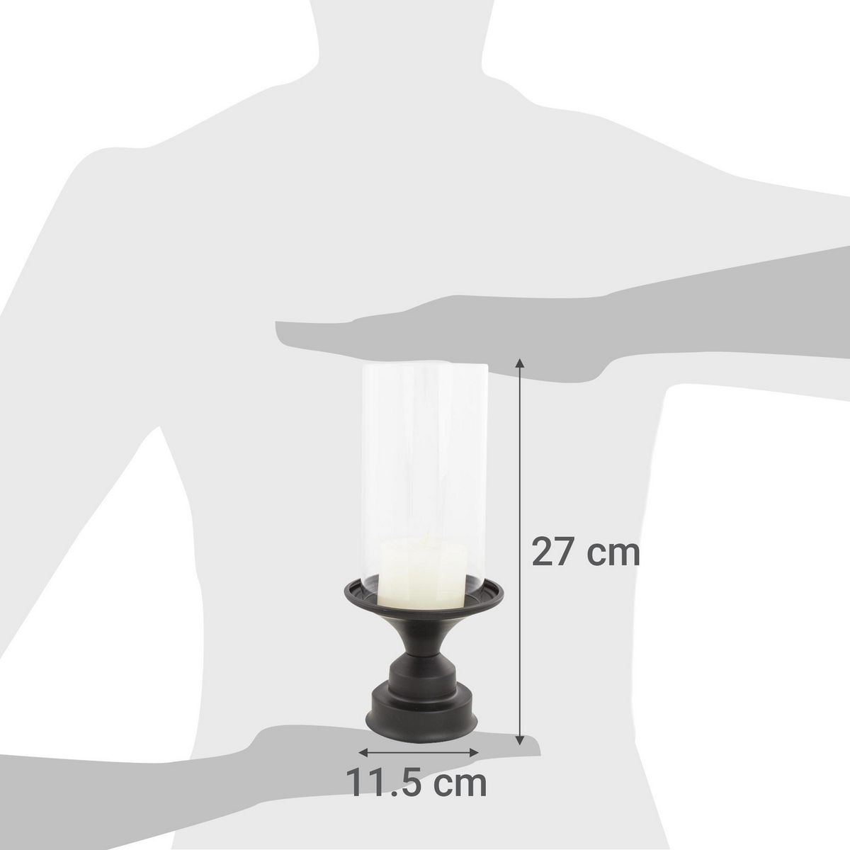 JUST HOME COLLECTION - Portavela 27x11,5 cm negro