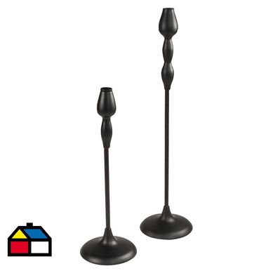 Set de candelabros 2 unidades negro