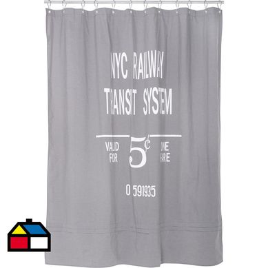 Cortina de bao tela 180x180 cm gris.