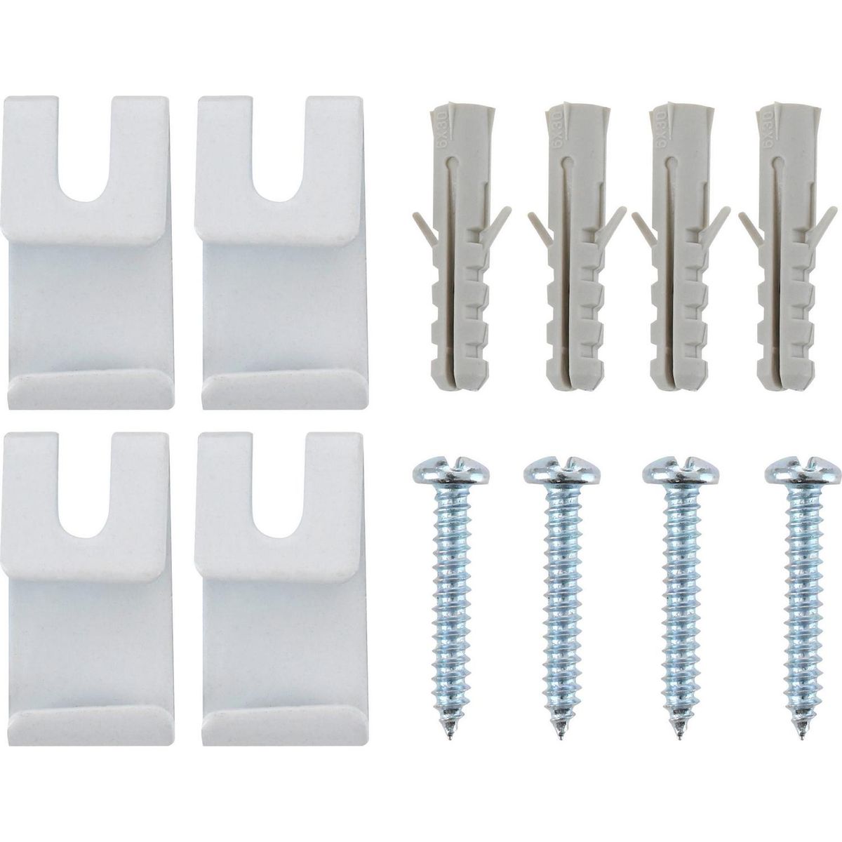 DECOLYON - Set de tomas laterales para riel 3 cm 4 unidades Blanco