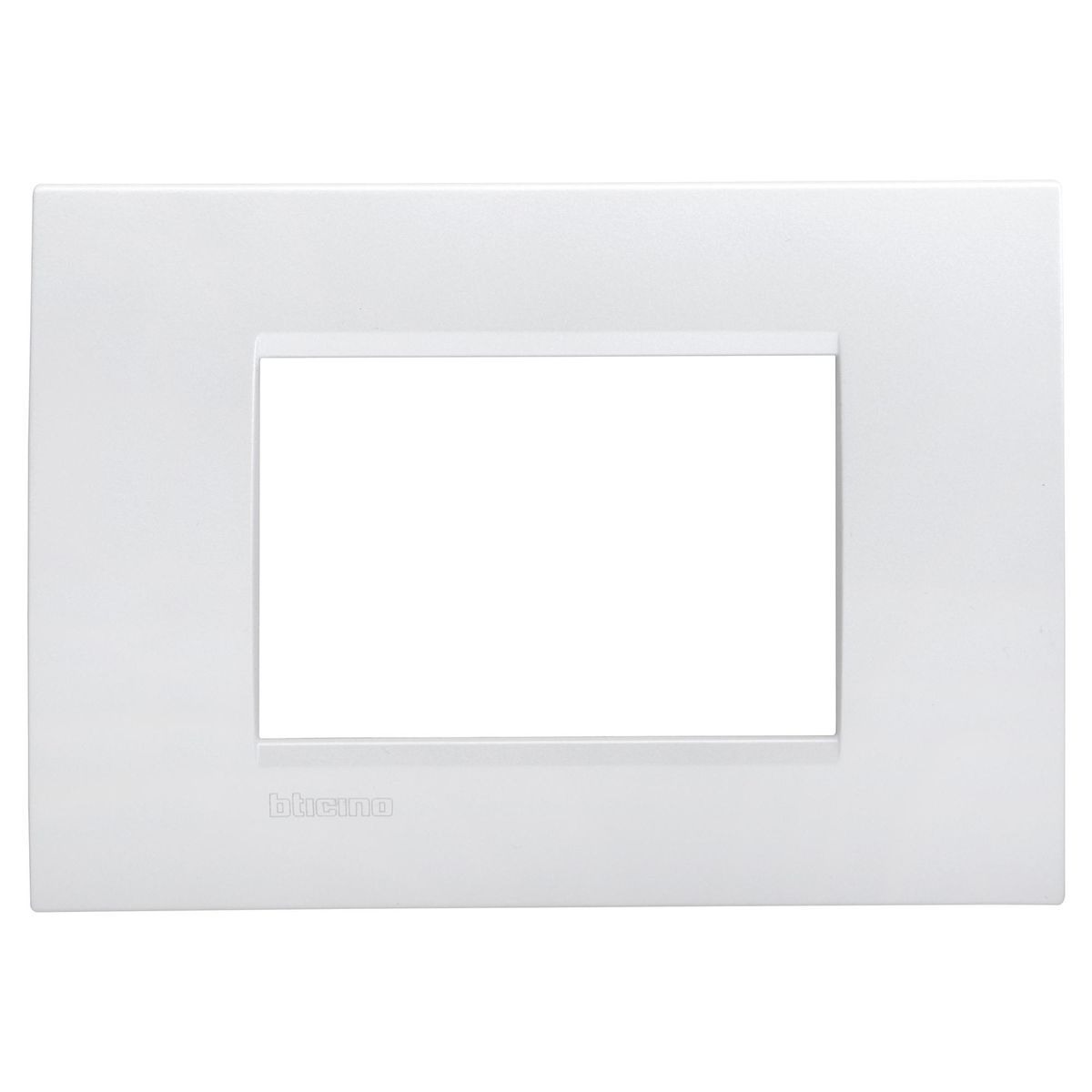 BTICINO - Placa Rectangular 3 Módulos Plateado