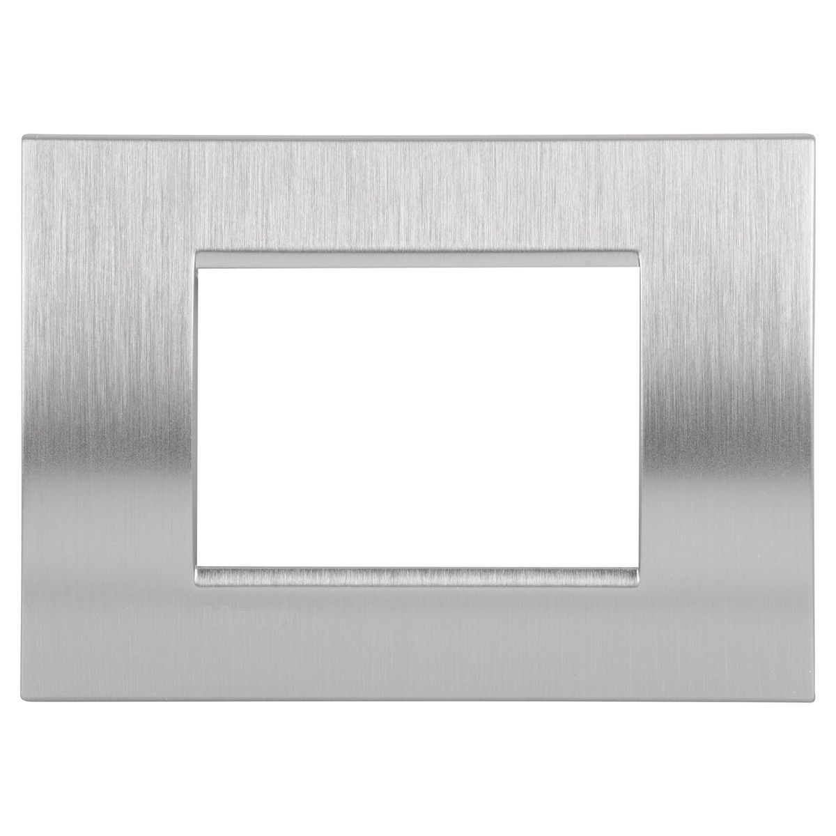 BTICINO - Placa rectangular 3 módulos Gris Acero Cepillado