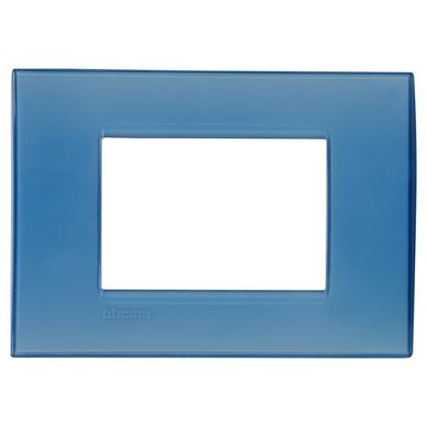 Placa rectangular 3 mdulos azul