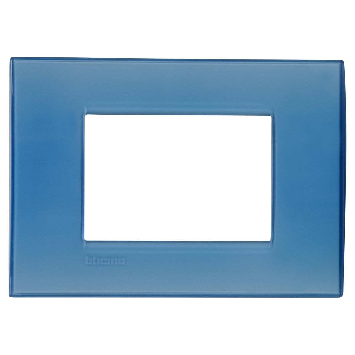 BTICINO - Placa rectangular 3 módulos azul