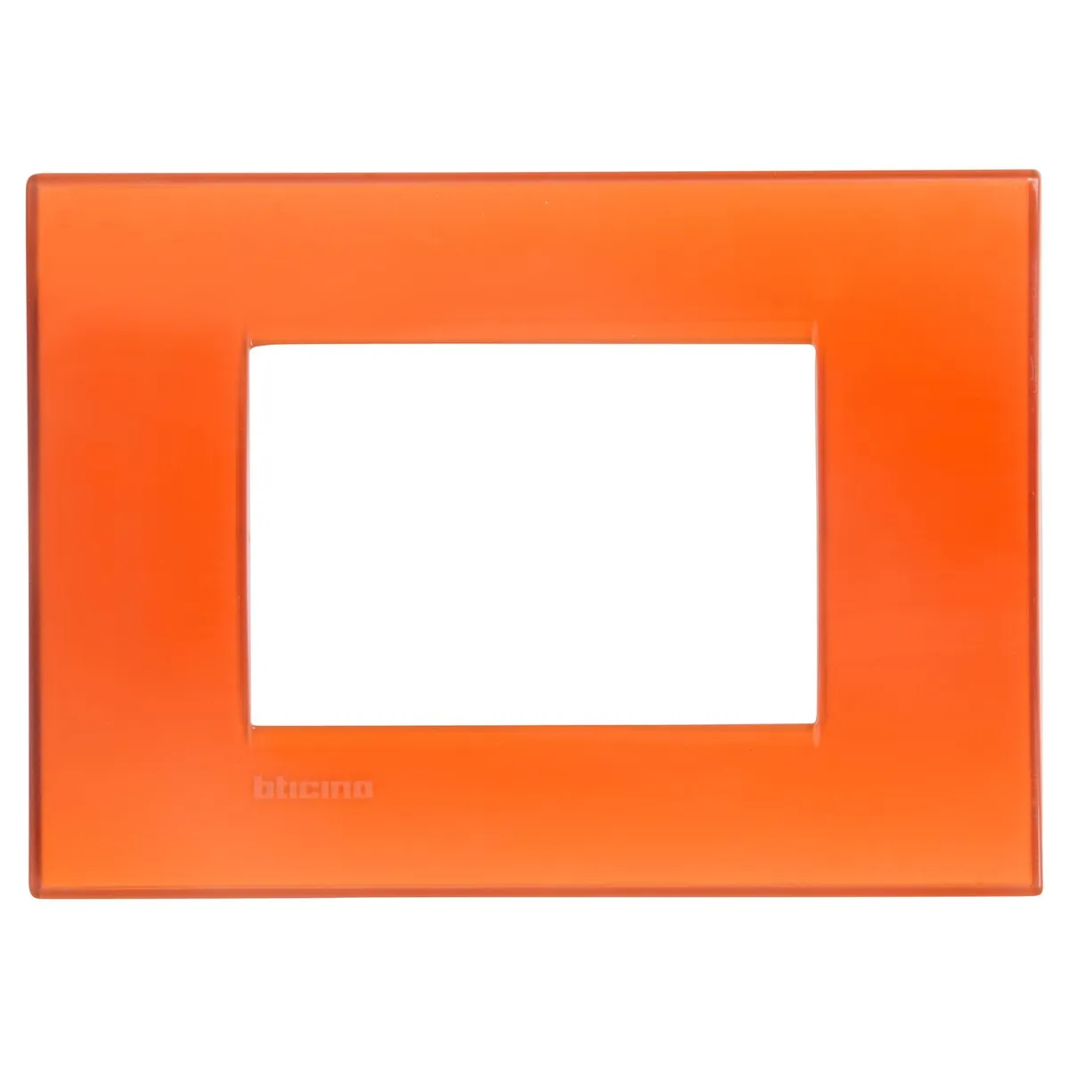 BTICINO - Placa Rectangular 3 Módulos Naranjo