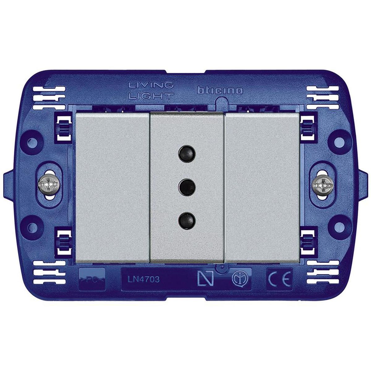 BTICINO - Tomacorriente simple semi armado 10A Tech