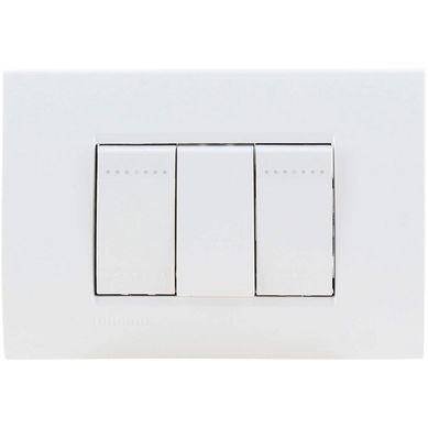 Interruptor doble (9/12) 16 A semi armado Blanco