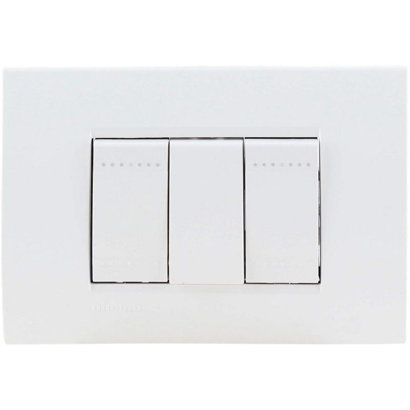 BTICINO - Interruptor doble (9/12) 16 A semi armado Blanco