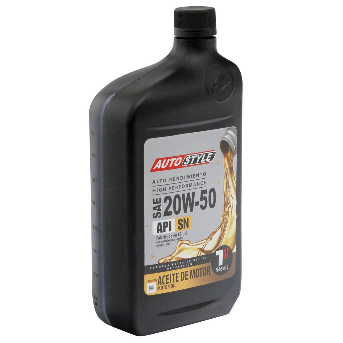 AUTOSTYLE - Lubricante Autostyle 20w-50 Sn 946 ml para Motor Bencinero