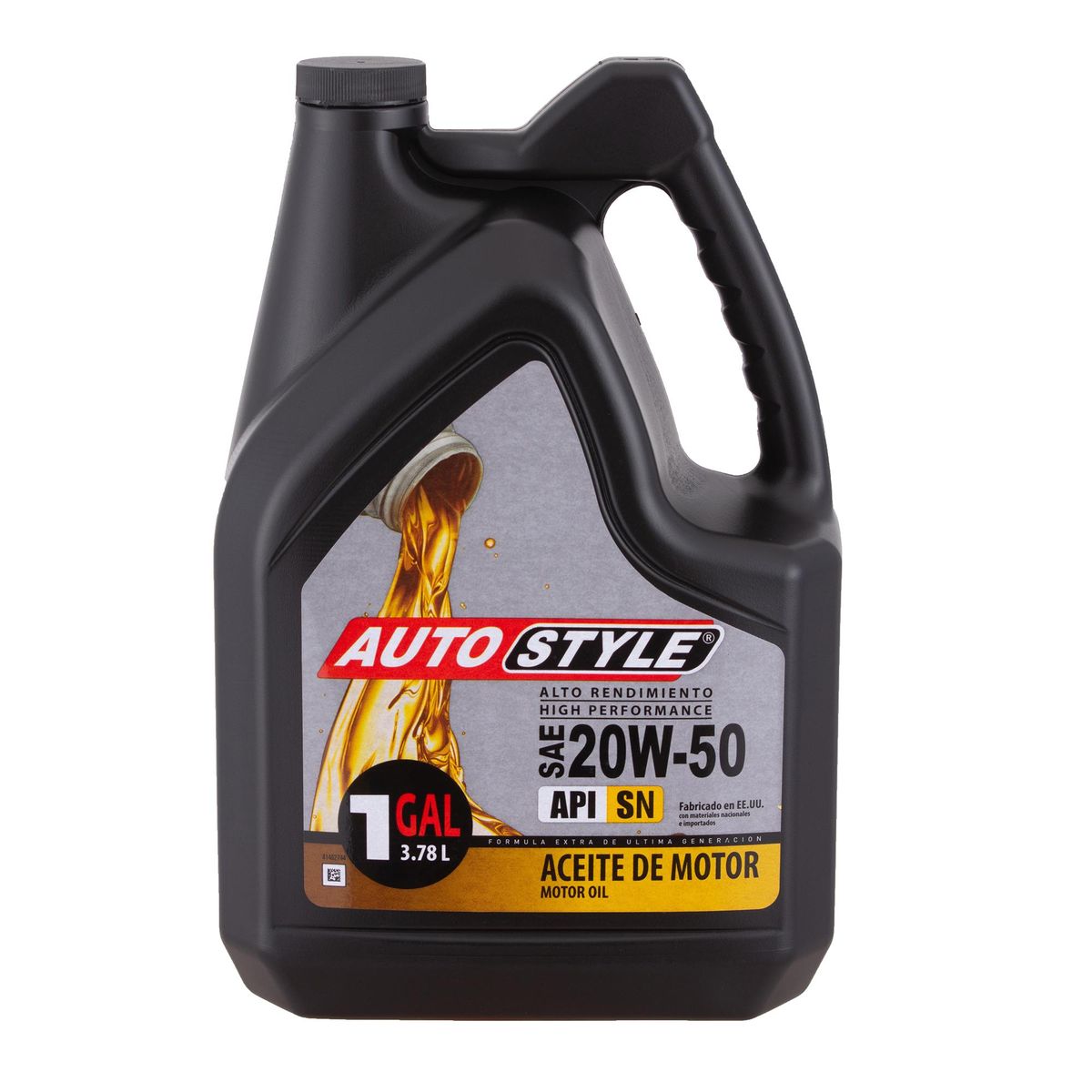 AUTOSTYLE - Lubricante Autostyle 20w-50 Sn para Motor 3.78 Litros