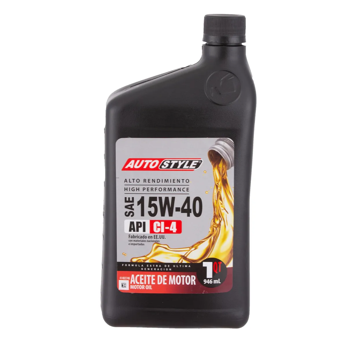 AUTOSTYLE - Lubricante Autostyle 15w40 Ci4 para Motor Diesel 946 ml