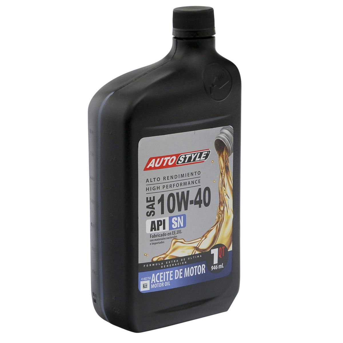 AUTOSTYLE - Lubricante Autostyle 10w40 Sn para Motor Bencinero 946 ml