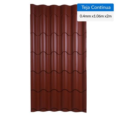 Teja Continua Acero 1.06x2 m 0.4 mm Terracota