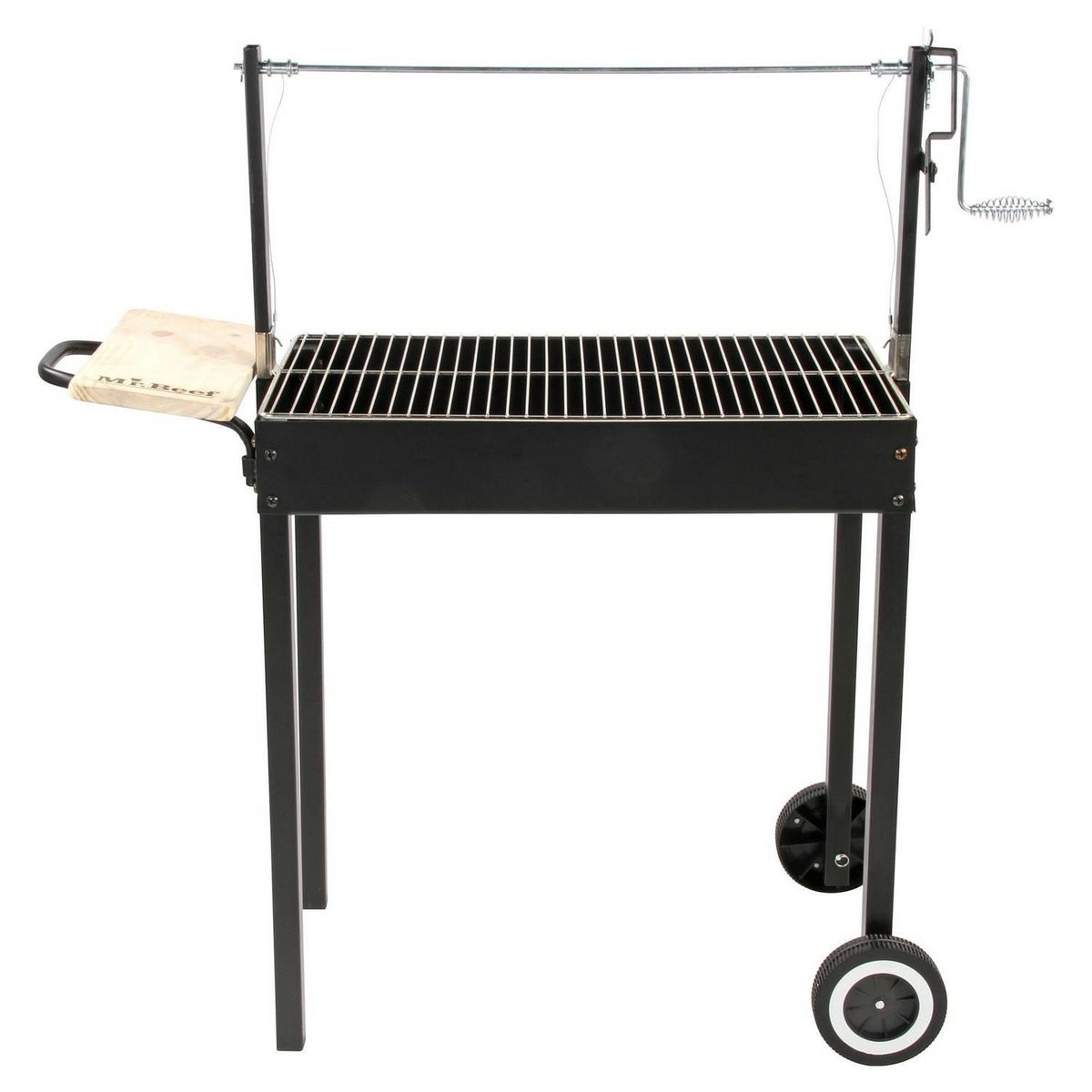 MR BEEF - Parrilla a Carbón con Roldana y Ruedas Metal