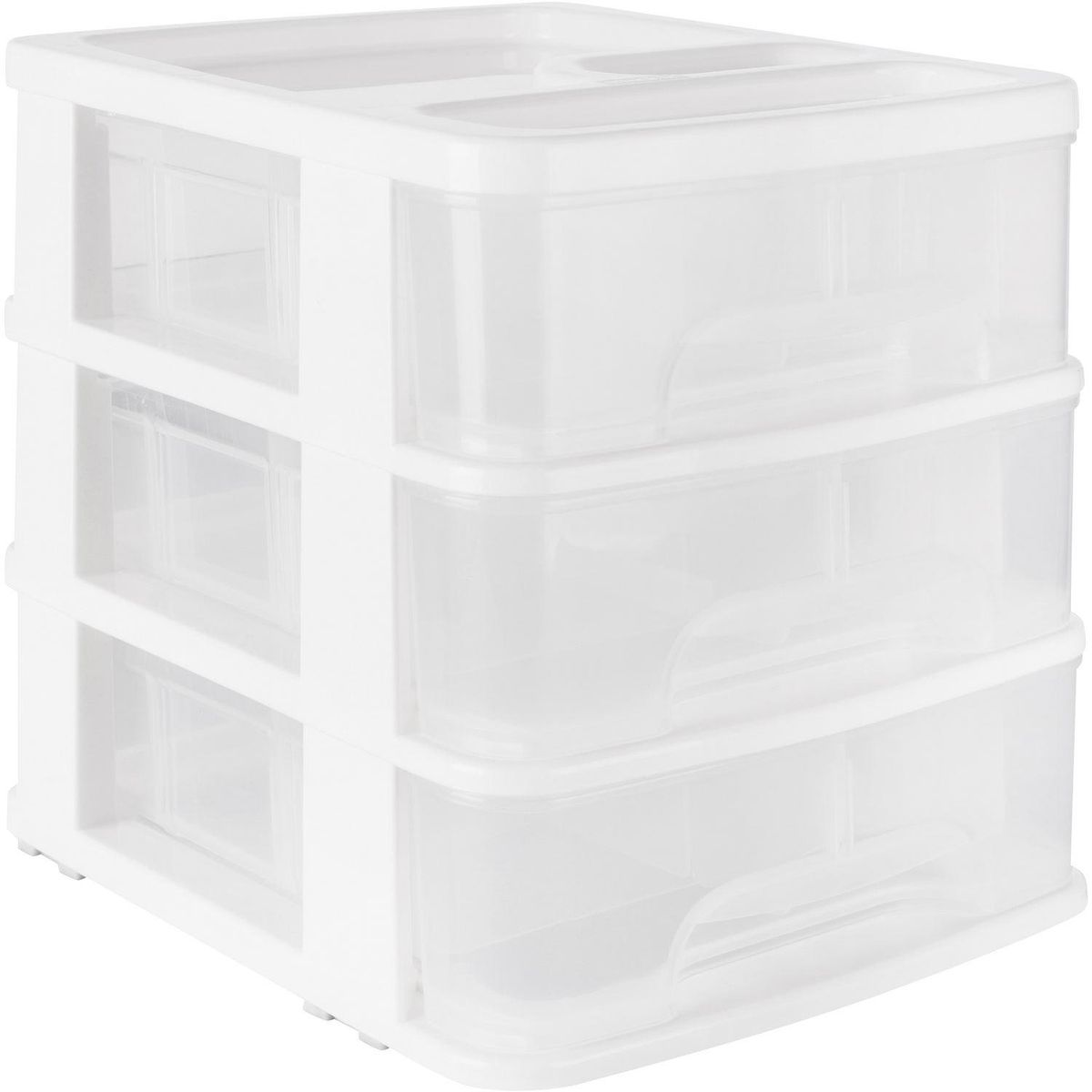 RIMAX - Mini gavetero resina 21x25,5x24,5 cm 3 cajones blanco