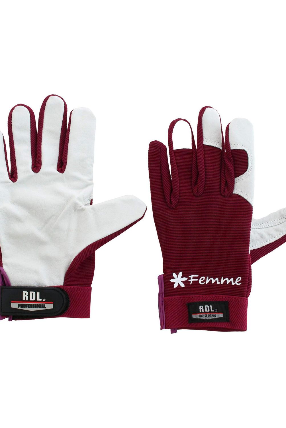 REDLINE - Guante cuero supervisor, femme executive morado blanco