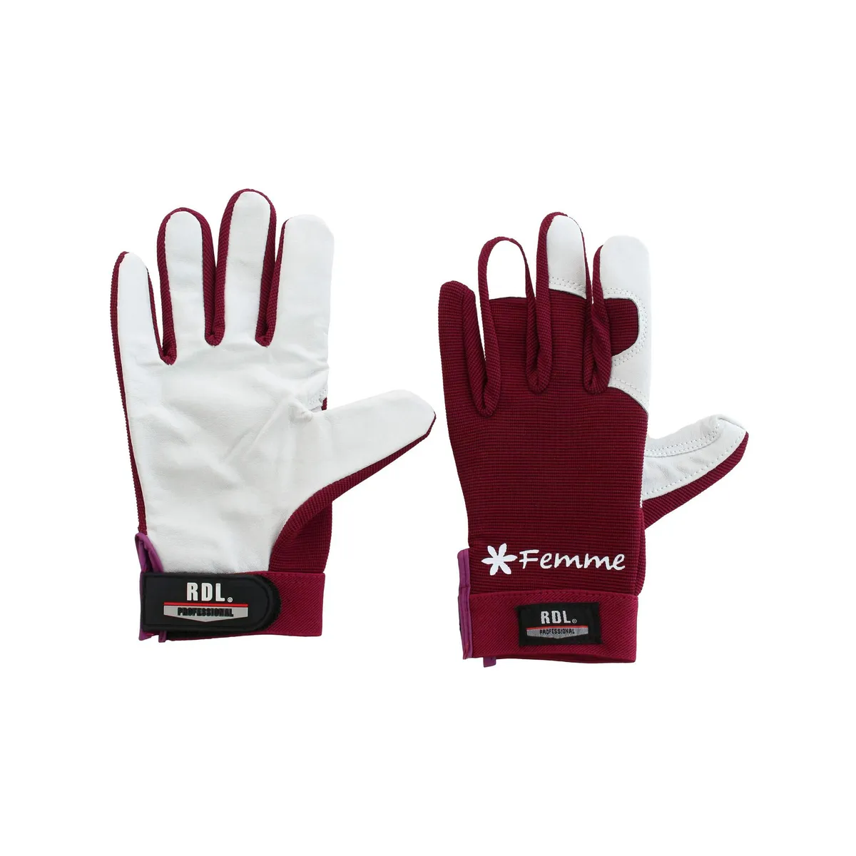 REDLINE - Guante Supervisor Femme Executive de Cuero Talla única Morado/Blanco