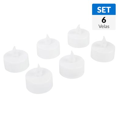 Set 6 velas Color Blanco